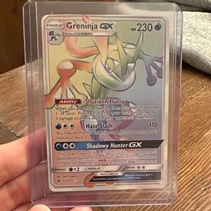 Pokemon Greninja GX Card - Red, Blue, Green